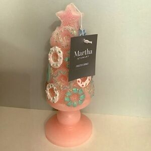 Martha Stewart Pink Frosted Donut Christmas Holiday Tree Candle New